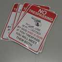 5 x Private Property No Trespassing Sign - 8x12 Inch, Gun & God Protection