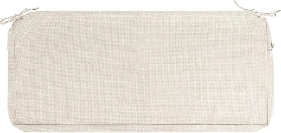 Patio Bench Cushion Covers for Outdoor Furniture with Ties, Water Resistant Loveseat/Settee Cushion Slipcover 45x18x3 Inch for Swing Porch Garden (Replacement Cover Only)-Cream