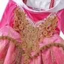 Aoiviss Girls Princess Costume Dresses Pink Princess Dress Up Clothes with Accessories for Halloween Cosplay Carnival Party