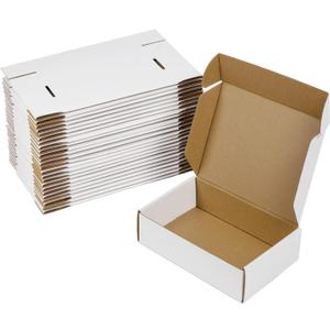 20 Pack 12x9x4 Shipping Boxes, White Corrugated Cardboard Packaging Box for Small Business