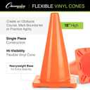 Champion Sports High Visibility Flexible Vinyl Cones for Sports Training, Agility Drills, Field & Gym Marking Sets (Red)