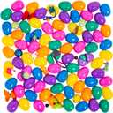 Fun Express 100 Pc. Bulk Toy-Filled Plastic Eggs - Mega Value Variety Pack for Kids Prizes, Party Giveaways, Classroom Rewards, and Summer Event Goodie Bags