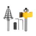 Rabbet Router Bit 1/4 Inch with 6 Bearings,Interchangeable and Adjustable Bearing (Multiple Depths 1/8", 1/4", 5/16", 3/8", 7/16", 1/2") Carbide Tipped Rabbeting Router Bit Set