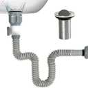 Bathroom Sink Drain Kit, Bathroom Sink Drains with Expandable & Flexible P Trap, Suitable for 1-1/4'' or 1-1/2'' PVC Drain Pipe