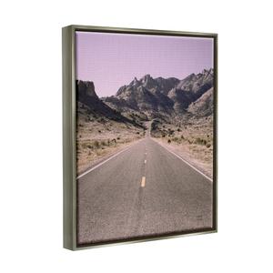 Endless Desert Canyon Road Purple Sky Oversized Wall Plaque Art,"18x12"