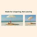 6FT Stripe Fringe Beach Umbrella for Sand with Sand Anchor, UPF 50+ Sun Shade with Tassels, Adjustable Tilt Pole, Portable Coastal Umbrella for Beach & Pool, Heritage Mimosa Stripe
