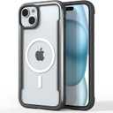 RAPTIC Shield Magnetic for iPhone 15 Plus Case, Compatible with MagSafe, Shockproof Protective Clear Case, Military Grade 10ft Drop Tested, Durable Aluminum Frame, 6.7 inch, Black