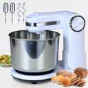 Foldable Stand Mixer, 3.7QT Electric Kitchen Mixer, 6 Speeds with Dough Hook & Beater, Space-Saving Design for Small Kitchen, Ideal for Baking & Daily Use (white)