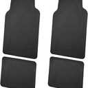 Custom Accessories Universal Floor Mats for Cars, Trucks, and SUVs, Protect Against Everyday Wear, Trim to Fit for Full Coverage, Anti-Skid Backing, Black (4-Piece)