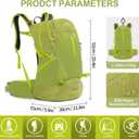 IX INOXTO Hiking Backpack, 26L Waterproof Hiking Daypack with 3L Water Bladder and Rain Cover, Lightweight Travel Camping Backpack for Men Women (Fruit Green)