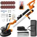 Electric Drywall Sander (1050W) With Vacuum, Heavy Duty Drywall Sander with LCD Digital Display,9 Variable Speed 800-2100RPM,Foldable & Extendable Handle,12pcs Sanding Discs,Wood Floor etc