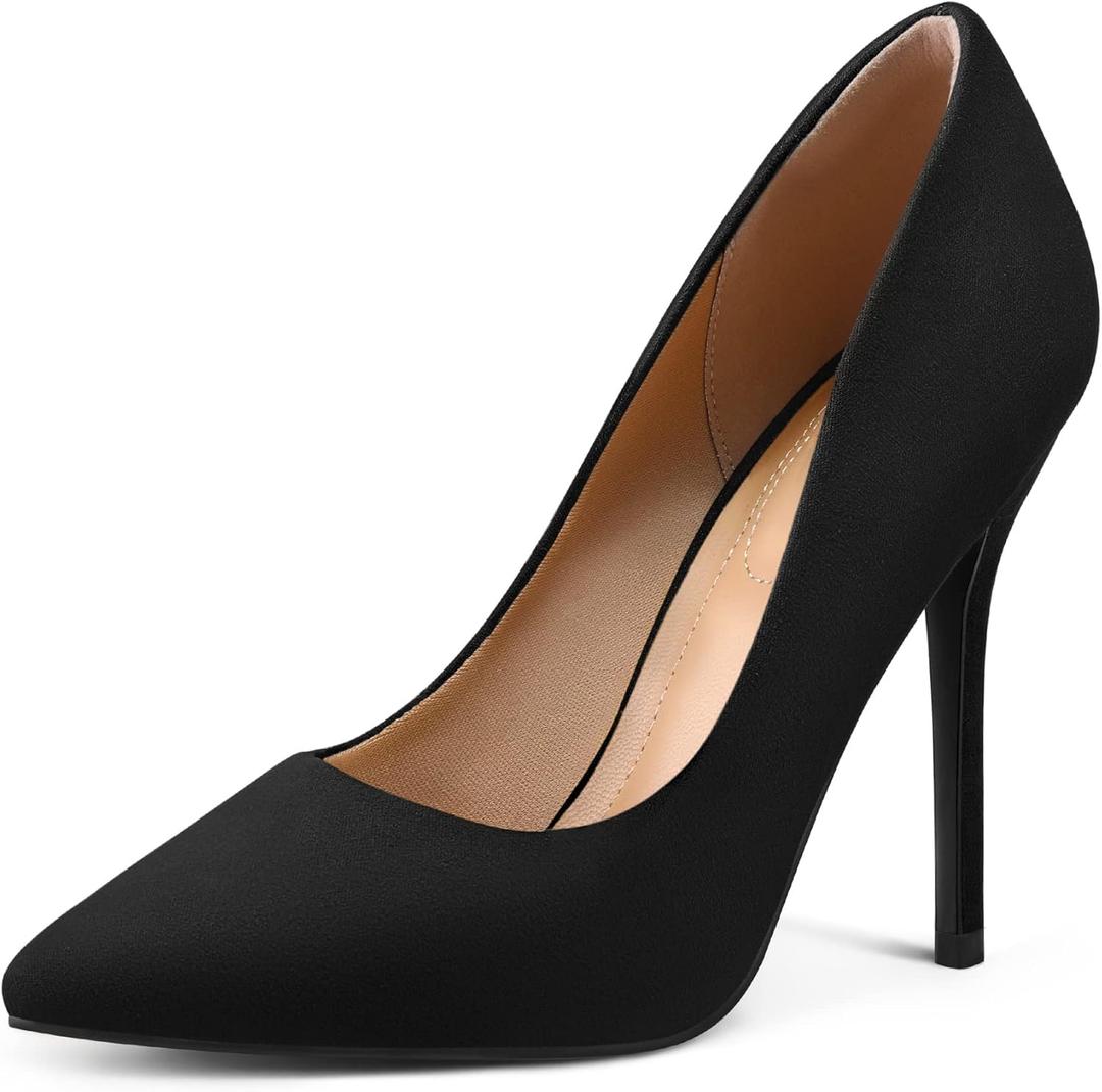 mysoft Women's High Heels Pumps Closed Pointed Toe Stiletto 4IN Heels Dress Wedding Shoes (6.5)