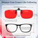 Goiteia Red Clip on Blue Light Blocking Glasses for Sleep-Block Blue & Green Light, Improve Sleep, Relieve Eye Strain and Headaches, Red Light Glasses for Screen Use