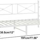 FOUBAM Metal Daybed Frame,Twin Size Sofa Bed Frame, White