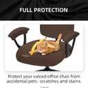 Super Stretchable Split Office Chair Seat Covers & Armrest Covers - Universal Spandex Computer Chair Slipcover - 180GSM Rotating Backrest Coverings Cushion Protectors for Dogs, Cats, Pets (Mocha)