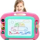 Magnetic Drawing Board Magna Kids Doodle Board,Toddler Toys for Girls Boys 3 4 5 6 7 Year Old,Large Etch A Gifts Sketch Board Colorful Magnet Erasable Pad (Rose)