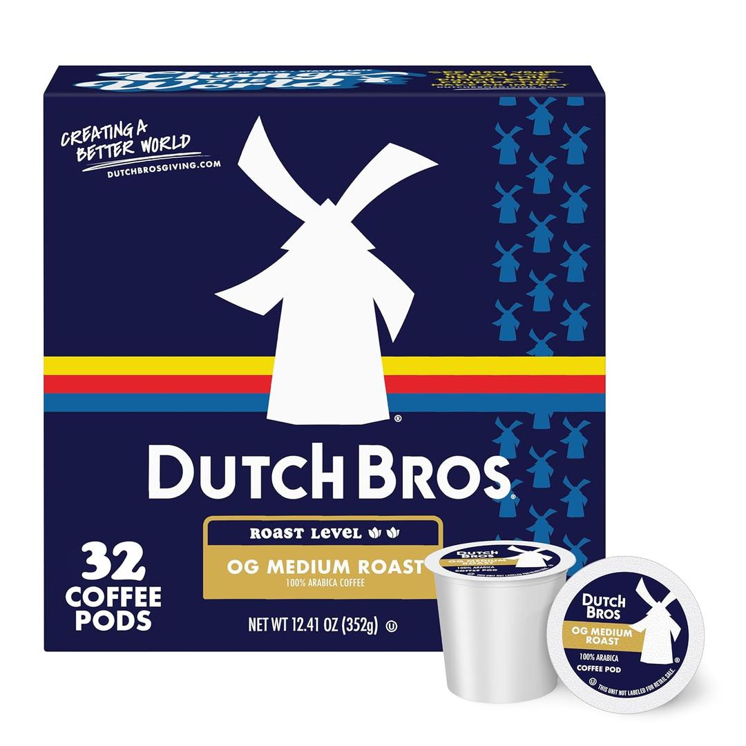 Dutch Bros OG Medium Roast, 32 Ct, Medium Roast, Single Serve Coffee Pods (EXP 12/14/27)