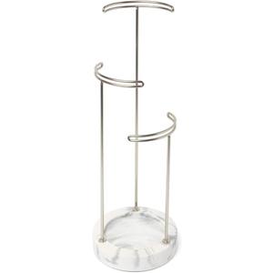 Umbra 299471-491 Tesora 3-Tier Jewelry Stand, Earring Holder, Accessory Organizer and Display, White/Nickel