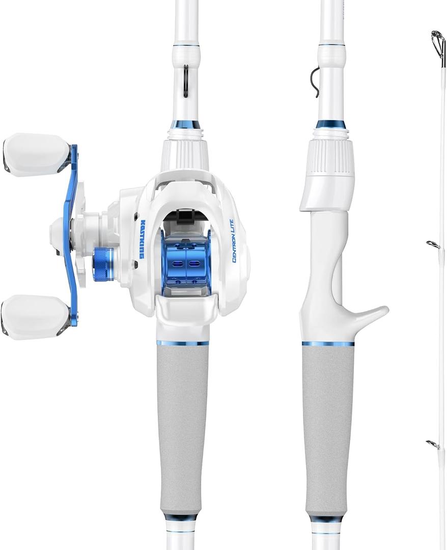 KastKing Centron Lite Fishing Rod and Reel Combo, IM6 Graphite 2Pc Blanks, Stainless Steel Guides with Ceramic Rings, Contoured EVA Handles & Fighting Butt, Split or Full Rear Handle Design, 13 Models, 6'0" Medium