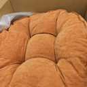 Floor Pillow Set of 2, Memory Foam Floor Cushions for Adults, Large Meditation Pillow for Sitting, 22 x 22 Inches (Round | Orange)