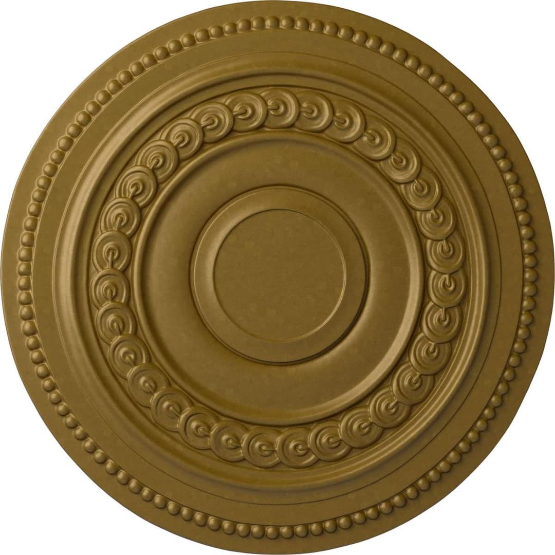 Ekena Millwork CM18OLGLS Oldham Ceiling Medallion, Gold (Hand-Painted Gold)