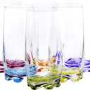 Vibrant Splash Water, Beverage Highball Glasses, 13.25 Ounce - Set of 6
