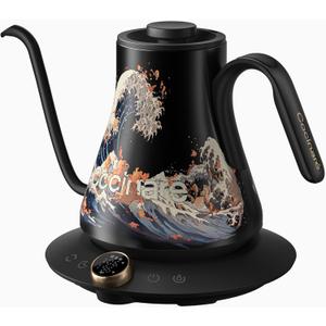 Cocinare FLOW M9 Electric Gooseneck Kettle, 1 Temperature Control for Pour-over Coffee & Tea, Stainless Steel Interior, Quick Heating for Boiling Water (Wave)