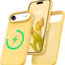 BENTOBEN Magnetic for iPhone Air Case with Magsafe, Liquid Silicone Phone Case iPhone 17 Air Shockproof Gel Rubber Soft Bumper Microfiber Lining Protective Cover Cases for iPhone Air 6.5" 2025, Yellow