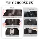 VERNA Hair Toppers for Women Real Human Hair 3603D Cover Clip in Bangs,100% Real Human Hair Dark Brown Hair pieces Clip on Bangs for Daily Wear(5 * 9.5)