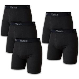 Hanes Mens Underwear Briefs, Cool Comfort Moisturewicking Breathable Multipack Boxerbriefs, Assorted  5 Pack, Medium US