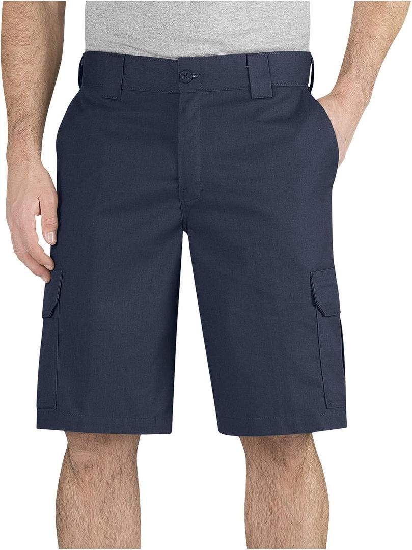 Dickies Men's 11 Inch Regular Fit Stretch Twill Cargo Short, Dark Navy, 44