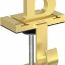 Monogrammed Christmas Stocking Holder with Initials, 2 in 1 Fireplace Stocking and Garland Hanger for Mantle, 2 Hooks Letter Gold Stocking Holder for Xmas Fireplace (Letter-B)