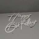 Happy Birthday Sign - Glitter White Felt - Includes Dot Glue - Perfect for Birthday Party, Baby Shower, Gender Reveal