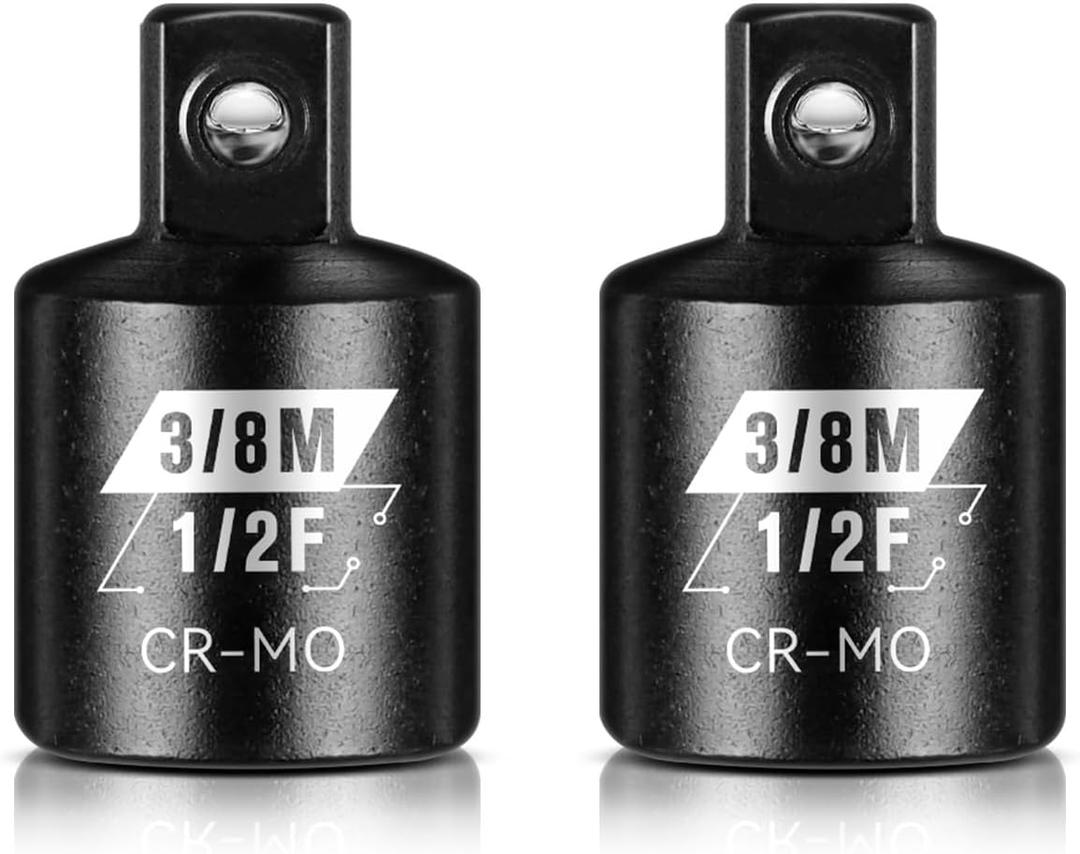 BLACKROBOT 1 Piece 1/2F To 3/8M Impact Socket Adapter Set,SAE Drive Cr-Mo Steel Exceeds ANSI Standards, Square Drive Reducer for Impact Driver Wrench