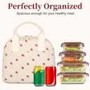 Lunch Box for Women Cute Corduroy Lunch Bag Reusable Thermal Cooler Bags for Work, Picnic, Travel or Daily Use