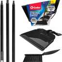 O-Cedar Strong Sweep Broom and Dustpan Set with Detail Brush | Indoor Outdoor Heavy Duty Stiff Bristle Broom | Step-On Dust Pan