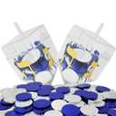 2 x The Dreidel Company Blue & Silver Hanukkah 24-Pack Mesh Bags Milk Chocolate Coins, Hanukkah Menorah & Dreidel Design Gelt, Non GMO, Kosher Certified OU-D 4 Coins Per Bag (BBD 11/02/27)