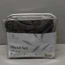 LuxClub 5 PC Split King Sheet Set Sheets Deep Pockets 18" Eco Friendly Wrinkle Free Cooling Sheets Machine Washable Hotel Bedding Silky Soft - Dark Grey Split King