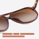 livho Trendy Polarized Aviator Sunglasses Women Men, Retro Sun Glasses for Women Men 2025, Oversized UV Protection Shades (Dark Brown Tortoise/ Brown)