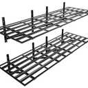 SunsGrove 4 Pack 2x3ft Heavy Duty Garage Wall Shelving, 1600LB Weight Capacity, 24"x72" Adjustable Commercial Grade Steel Storage Rack for Garage, Basement, Warehouse (Black)