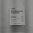 Nessus Reusable Kit for Nespresso Pods Vertuo, Reuse Old Coffee Pods for Nespresso Vertuo: 100 Pcs Aluminum Foil Seal Lid, Holder, Brush, Refillable Vertuo Plus Next Capsule Machine(No Pods Come) (Black)