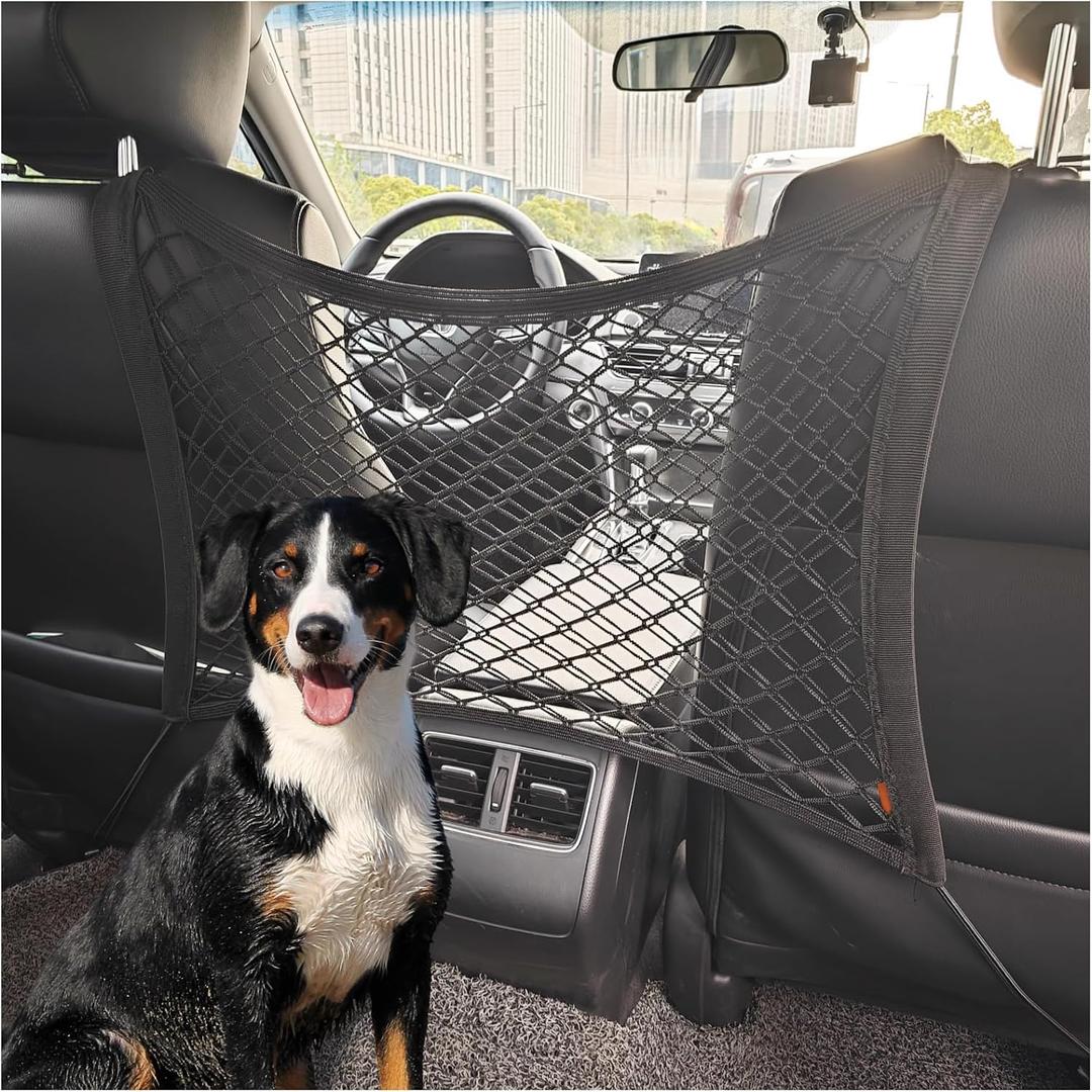 Dog Car Net Barrier, 20 inches* 11.8 inches Stretchable Pet Barrier, Easy Install for Cars SUVs, Keep Pet Dogs in The Back Seats