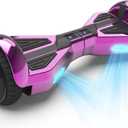 Starship Hoverboard with Bluetooth Speaker, Chrome Color Self Balancing Scooters with Science Fiction Design and 6.5 inch LED Wheels (Chrome Pink)
