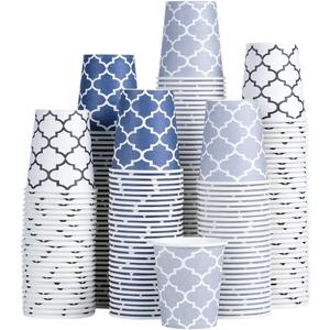 [300 Pack] 5 oz Mini Paper Cups, Small Mouthwash Disposable Bathroom Cups 5 Ounce for Supermarket, Birthday Party, Travel, Events, Picnic, BBQ (Navy)