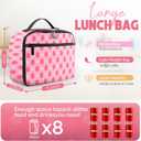 2 x Lunch Box Kids, Insulated Lunch Bag for Women Men, Cooler Reusable Cute Lunch Containers for Boy & Girls, Adults Leak Proof Large Lunch Tote Bags for School, Work, Travel, Picnic Outdoor and Beach
