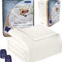 Thermee Micro Flannel Heated Blanket - Queen Size, 10 Settings, Rapid Heating - Sand