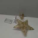 Joiedomi 8 inch Christmas Gold Glitter Star Tree Toppers Metal Lighted with 20 LED Lights for Xmas Decorations, Holiday Party Indoor Decor