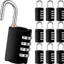 10 Pack 4 Digit Combination Locks Small Combination Padlock Luggage Number Locks Outdoor Waterproof Combo Lock for Traveling Toolbox School Gym Door Locker Suitcases