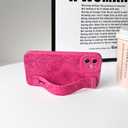 NITITOP Compatible with iPhone 12 Case Cute Rose Floral Flower for Women Girls with Wrist Adjustable Hand Strap Kickstand Grip Holder Soft TPU Slim Protection Phone Cover - Rose Red