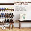 lesolar Wall Mounted Shoe Rack 30in, Hanging Shoe Organizer Rack 4 Pack, Solid Wood Shoe Storage Rack Rustic Burnt, Wooden Shoe Shelf Rack, Hanging Shoe Organizer Holder for Closet Door RV Entryway